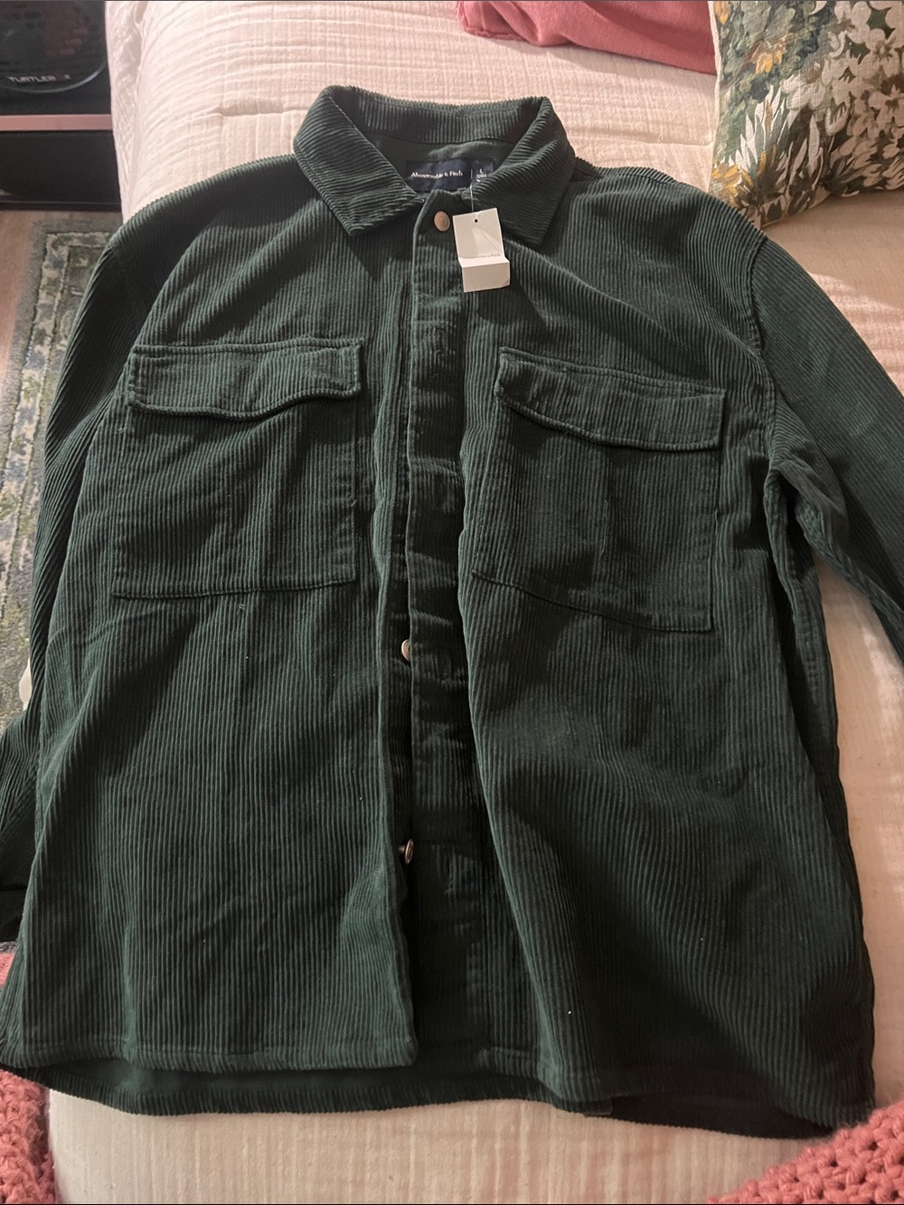 Abercrombie & Fitch Green Corduroy Shirt Jacket